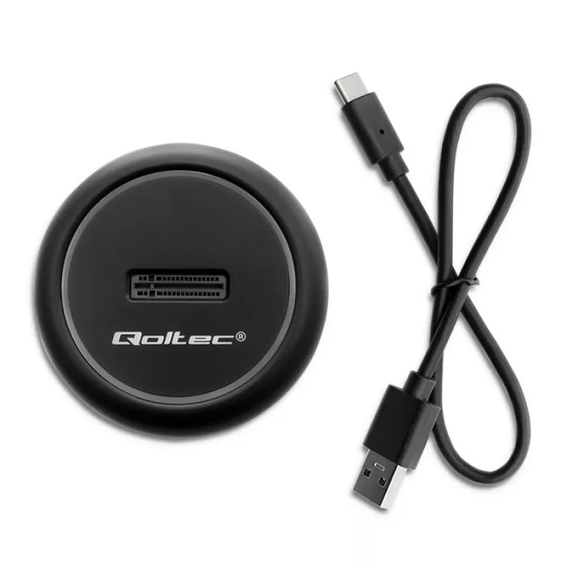 Qoltec 52275 M.2 SSD-telakka, SATA/NVMe, USB-C