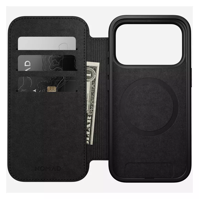 Nomad Modern Leather Folio nahkainen puhelinkotelo iPhone 17 Pro, 16 cm (6,3