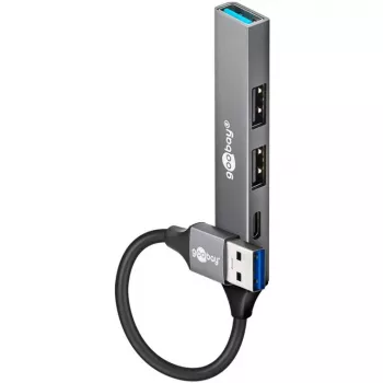 Goobay Slim 4-porttinen USB-keskitin, USB-A – USB-C™/USB-A, USB 3.2 (74458)