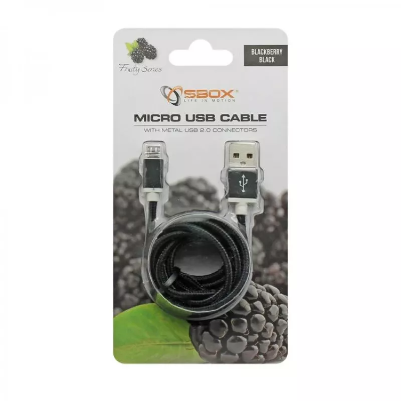 Sbox USB->Micro USB M/M 1,5 m USB-10315B musta