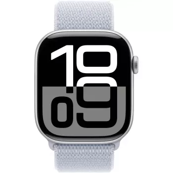 APPLE Watch Series 10 GPS 46 mm hopeinen alumiinikuori Blue Cloud Sport Loop -rannekkeella