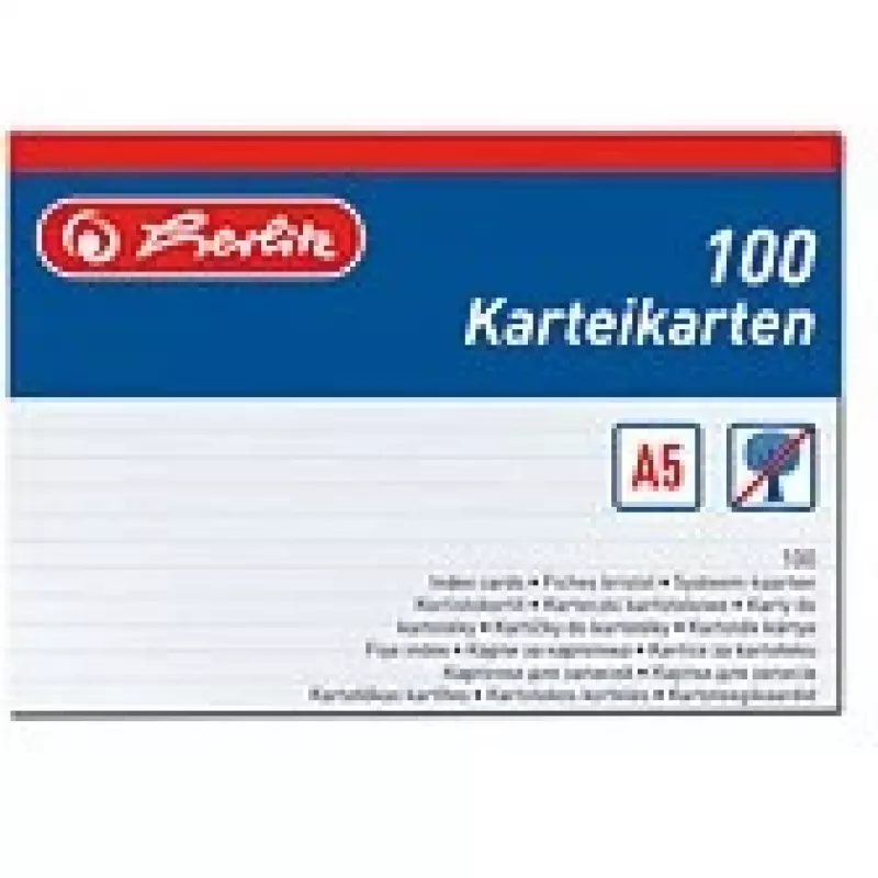 Korttikortit Herlitz 1150507 valkoinen 100 kpl