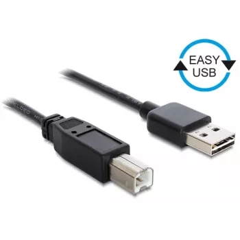 USB-kaapeli DeLOCK 1 m USB 2.0 A - B m/m musta