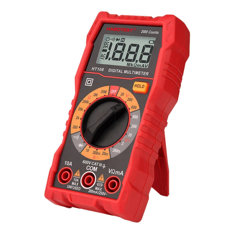 Yleismittari Habotest HT108L – DC 600 V asti, AC 600 V asti, 10 A alue