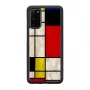 iKins suojakotelo Samsung Galaxy S20:lle, musta Mondrian-muotoilu