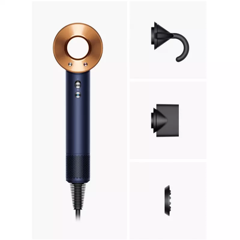 Dyson Supersonic Straight+Wavy HD07 hiustenkuivaaja, preussinsininen / kupari (113277-01)