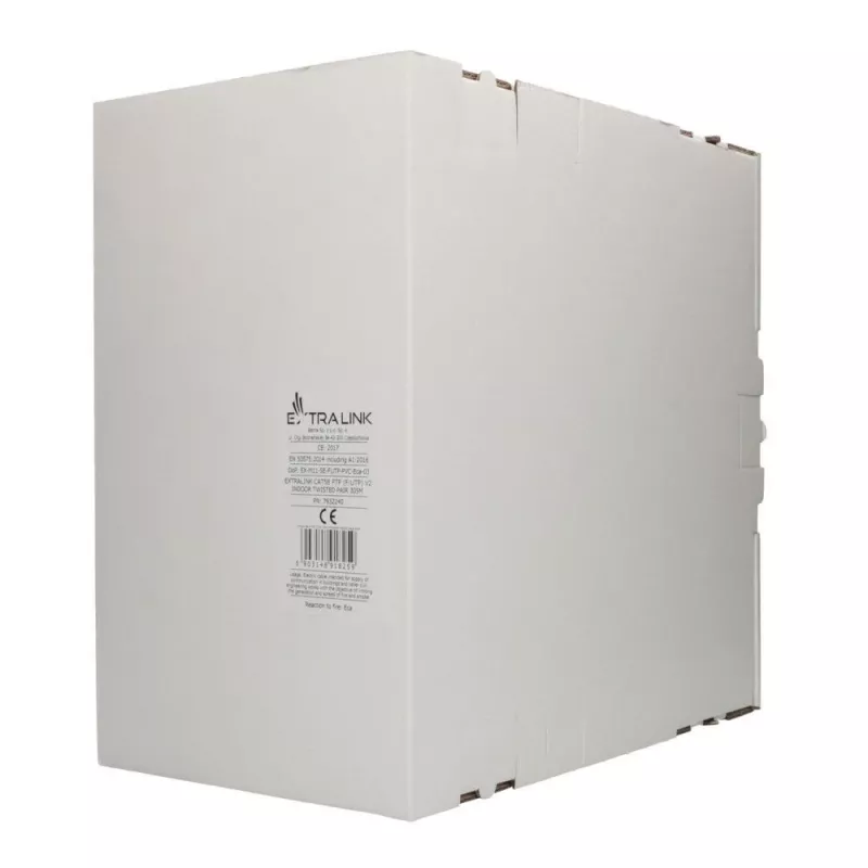 Verkkokaapeli Extralink Twisted Pair CAT5E FTP sisäkäyttöön 305M harmaa