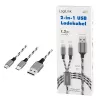 LogiLink CU0202 USB-kaapeli USB 2.0 1,2 m USB A USB C/Micro-USB A harmaa