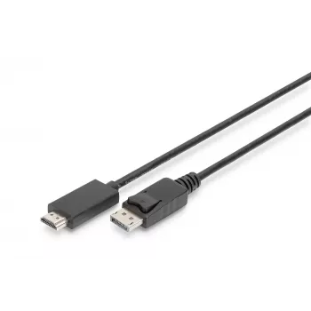 Adapterikaapeli DisplayPort 1.2 lukituksella 4K 60Hz UHD Type DP/HDMI A M/M musta 2 m