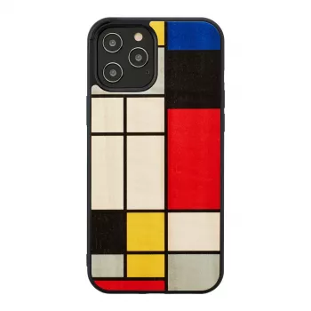 man and wood -puhelinkotelo iPhone 12 Pro Max — musta puuoptiikka, suojaava kansi