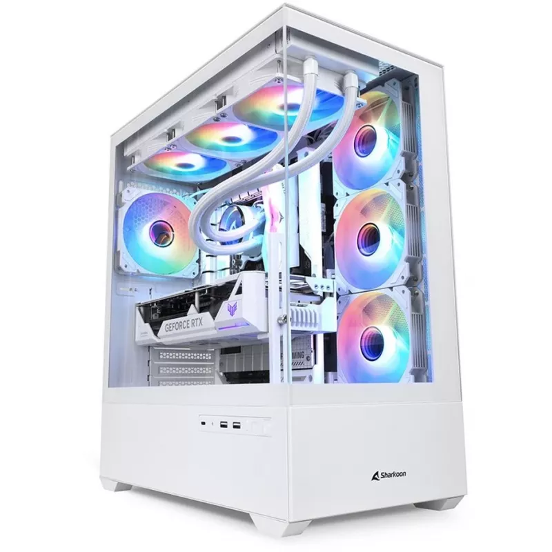 PC-kotelo Sharkoon AK6 RGB, ATX, valkoinen
