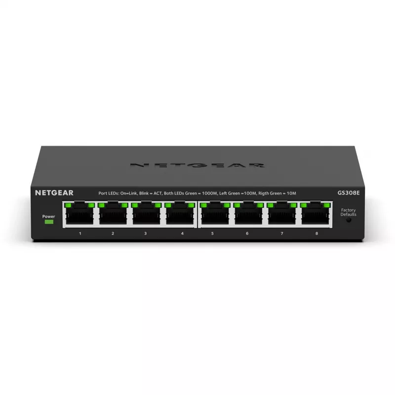 NETGEAR GS308E hallittava L2/L3 Gigabit Ethernet (10/100/1000) musta