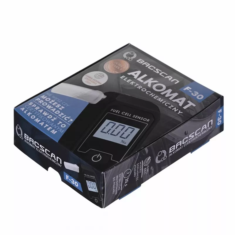 HI-TECH MEDICAL BACSCAN F-30 -alkometri 0 - 4 % 1 % musta
