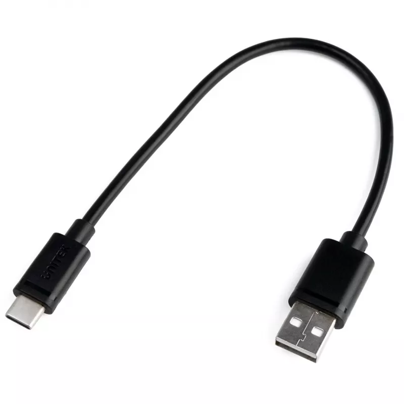 UNITEK USB-KAAPELI USB-A — USB-C 25CM, Y-C480BK