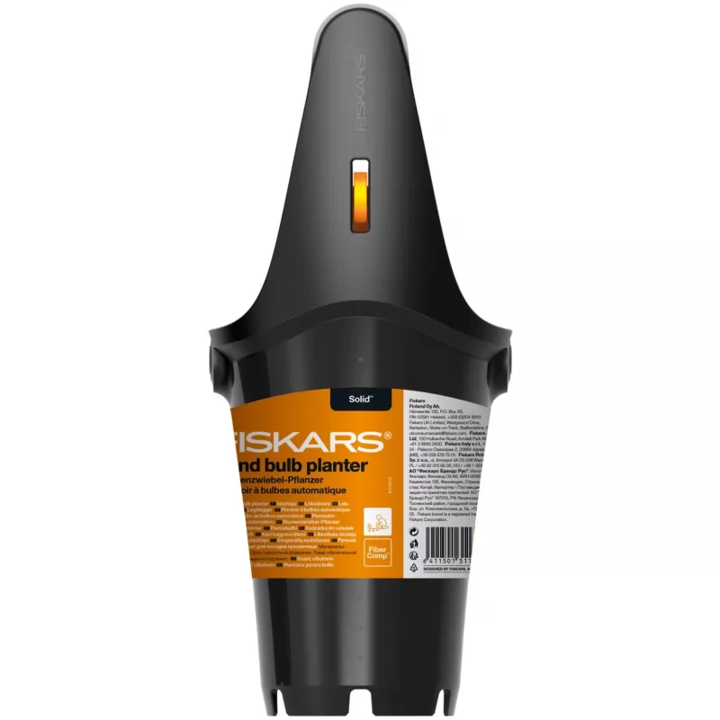 Fiskars Solid kukkasipulin istutin, 24 cm, musta/oranssi (1057079)