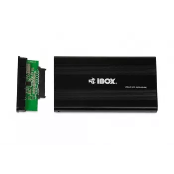 HDD-kotelo IBOX HD-02 musta 2,5 tuuman SATA-asemille, USB 3.2 Gen 1 (Type-A), yksi paikka, metalli