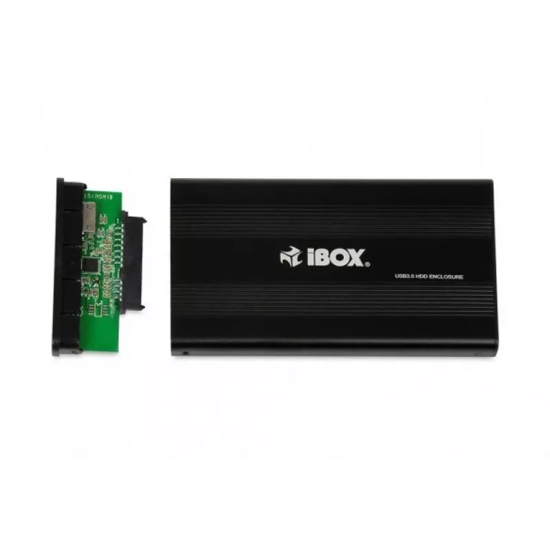 iBOX HD-02 ulkoinen kotelo 2,5 tuuman SATA-levyille, USB 3.0, alumiini, musta