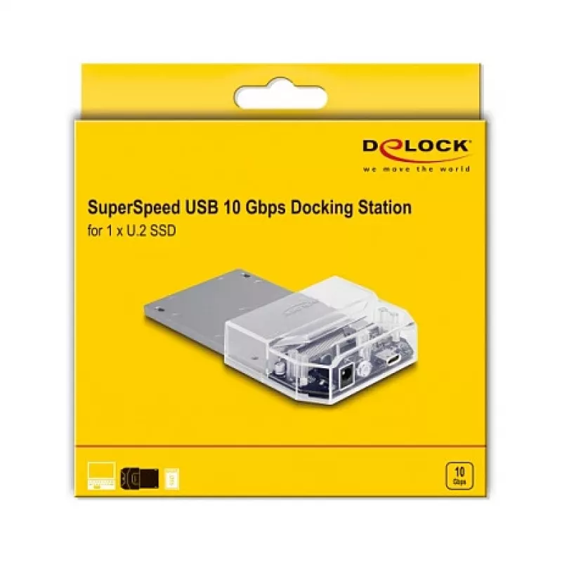 DeLOCK USB Type-C -telakointiasema 1 x U.2 SSD musta