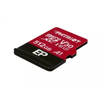 MicroSDXC-muistikortti PATRIOT 512 GB UHS-I U3 V30 Class 10, lukunopeus jopa 90 MB/s, adapteri mukana