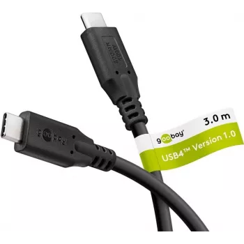 Goobay USB-C-kaapeli USB4 100 W 20 Gbit/s Power Delivery 3 m - -pistoke> (74198)