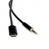 ROLINE sovitin USB-C - stereoplugi - USB-C uros käännettävä stereo mini-plug uros
