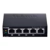 D-Link DGS-1005P/E -verkkokytkin, hallitsematon, Gigabit Ethernet (10/100/1000), Power over Ethernet (PoE), musta
