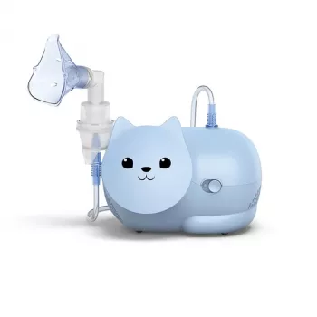 Mesh-sumutin Omron Nami Cat NE-C303K-KDE — pöytäinhalaattori, 0,35 ml/min, lapsille ja aikuisille, sininen, L235 × S148 × K157 mm