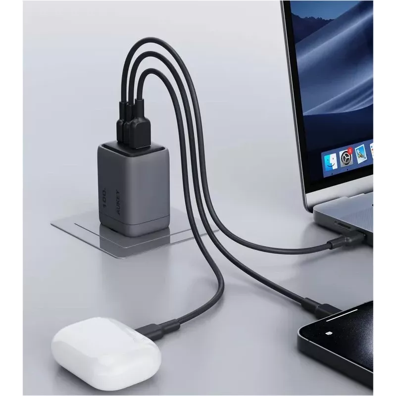 Comet Mix 3 seinälaturi PA-C5 3xUSB (2xUSB-C ja 1xUSB-A) 100W 5A QC5.0 PD3.0 AFC PPS FCP SCP
