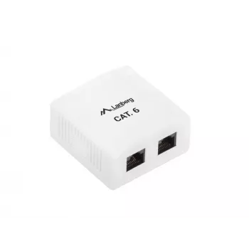 LANBERG pinta-asennusrasia RJ-45 Cat6 OU6-0002-W valkoinen, 2 liitäntää, 30×54×57 mm