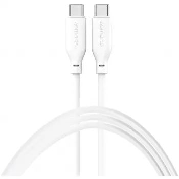 4smarts USB-C / USB-C -silikonikaapeli High Flex 60W 1,5 m valkoinen