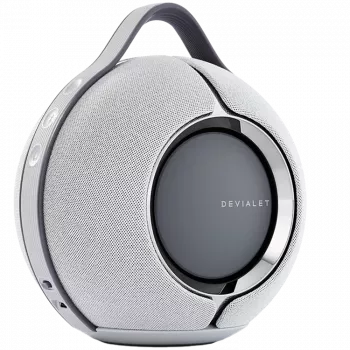 Devialet Mania vaaleanharmaa telakalla