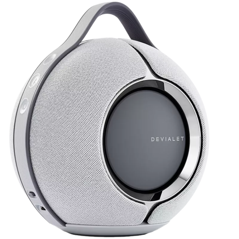 Devialet Mania vaaleanharmaa telakalla