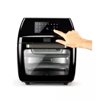 Kuumailmafriteerauskeitin Black & Decker BXAFO1200E — 12 L, 1700 W, kosketusohjaus, 40–200 °C, pyörivä varras, leivonta ja friteeraus
