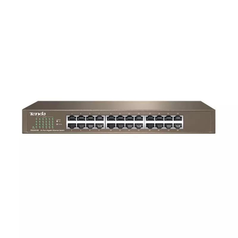 Hallitsematon kytkin TENDA TEG1024D 24-porttinen Gigabit Ethernet, 48 Gbps, 8000 MAC-taulukko, sininen