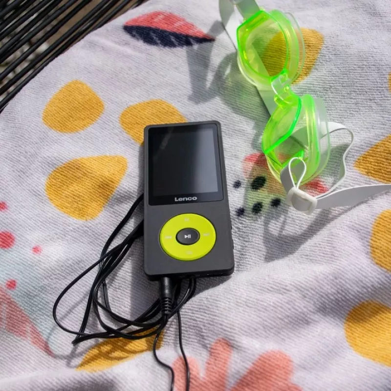 MP3-soitin Lenco Xemio-860GN 8 GB musta/limenvihreä LCD 18 h toisto