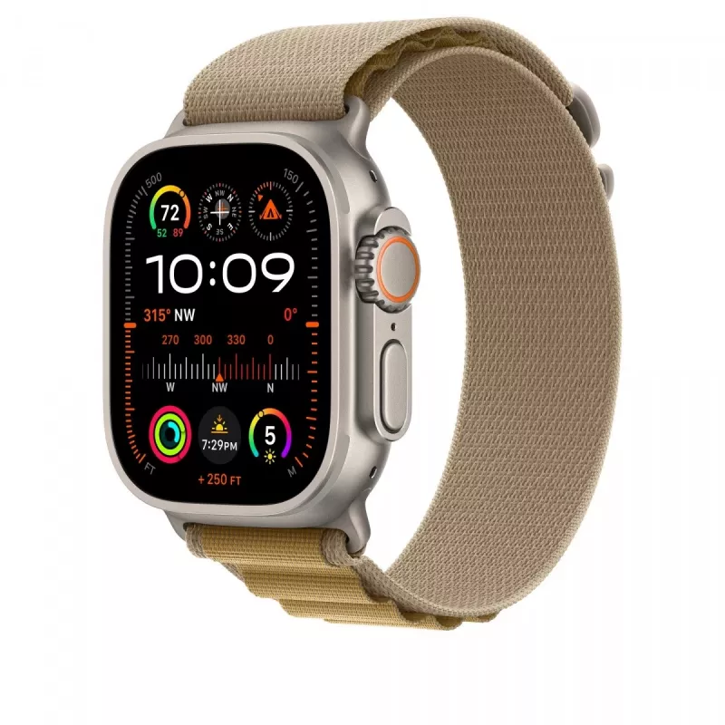 Ranneke Apple 49mm Tan Alpine Loop Large Natural Titanium Finish