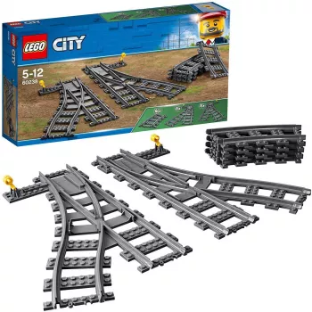 Rakennussarja LEGO City 60238 – raiteenvaihde ja tarvikkeet leikkisarjoihin
