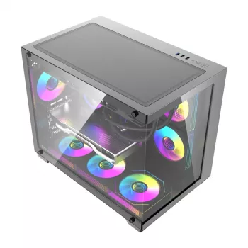 Tietokonekotelo DarkFlash B275 PRO (musta) 6 esiasennetulla tuulettimella