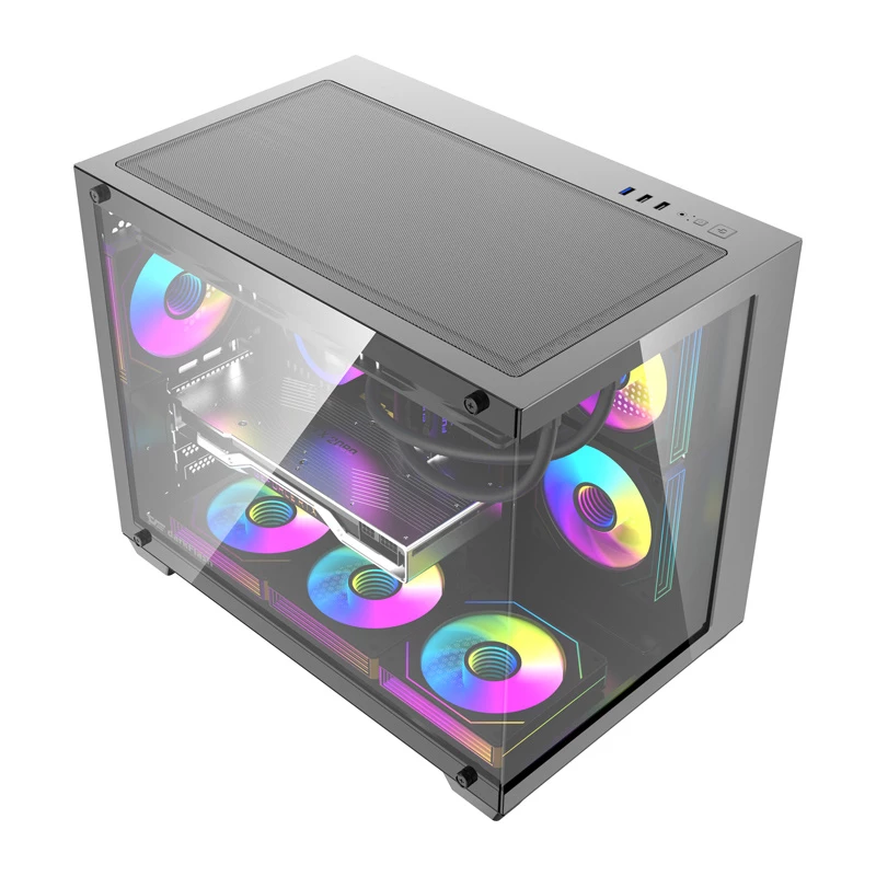 Tietokonekotelo DarkFlash B275 PRO (musta) 6 esiasennetulla tuulettimella