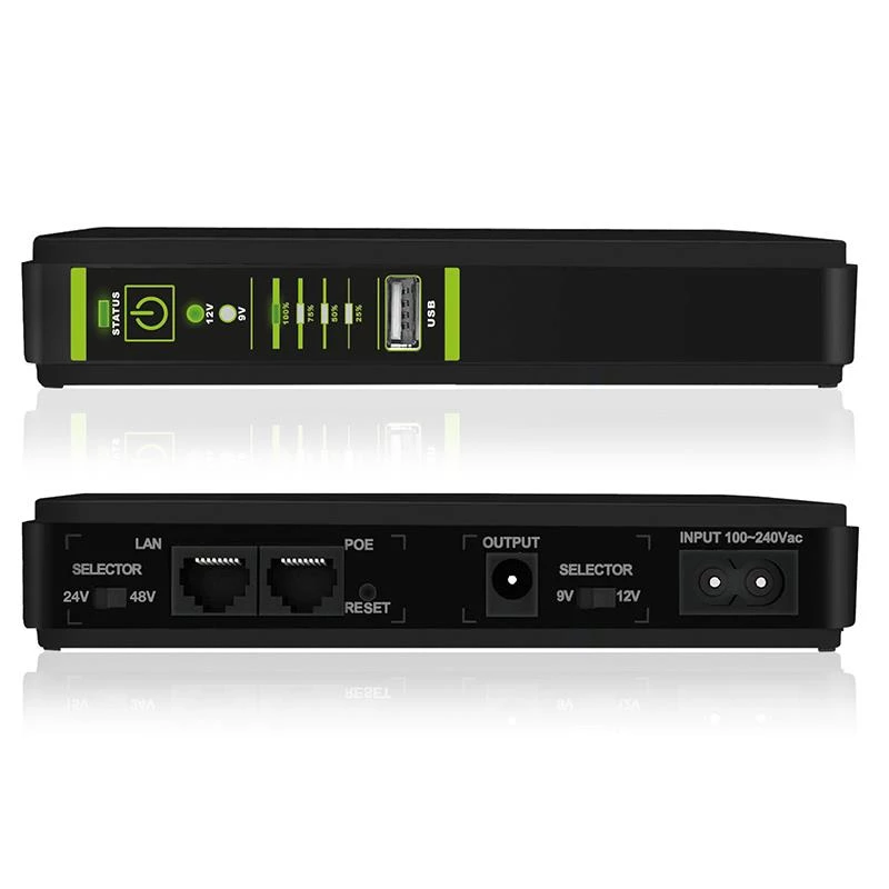 Tecnoware ERA PLUS DC FGCERAPLDC252 DC-UPS-laite, 9/12 V DC, PoE 24/48 V DC, USB 5 V DC, 8800 mAh