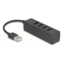 USB-keskitin DeLOCK 64334 Type-A 480 Mbit/s musta