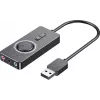 Ulkoinen USB 2.0 -äänikortti Vention CDRBF — 16-bittinen, 44,1–48 kHz, USB-virralla, 1 m kaapeli, Line-In/Line-Out