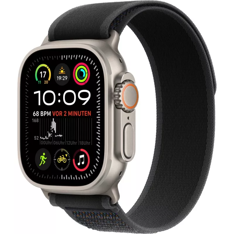 Apple-ranneke 49 mm musta Trail Loop M/L Natural Titanium Finish