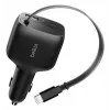 Belkin 75W 2-porttinen vetäytyvällä USB-C-kaapelilla auto - kaapeli (CCC001HQBK)