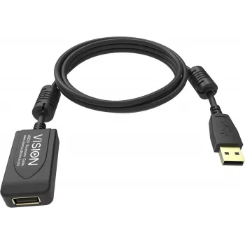 USB-kaapeli USB 2.0 Vision TC 5MUSBEXT+/BL musta 5 m