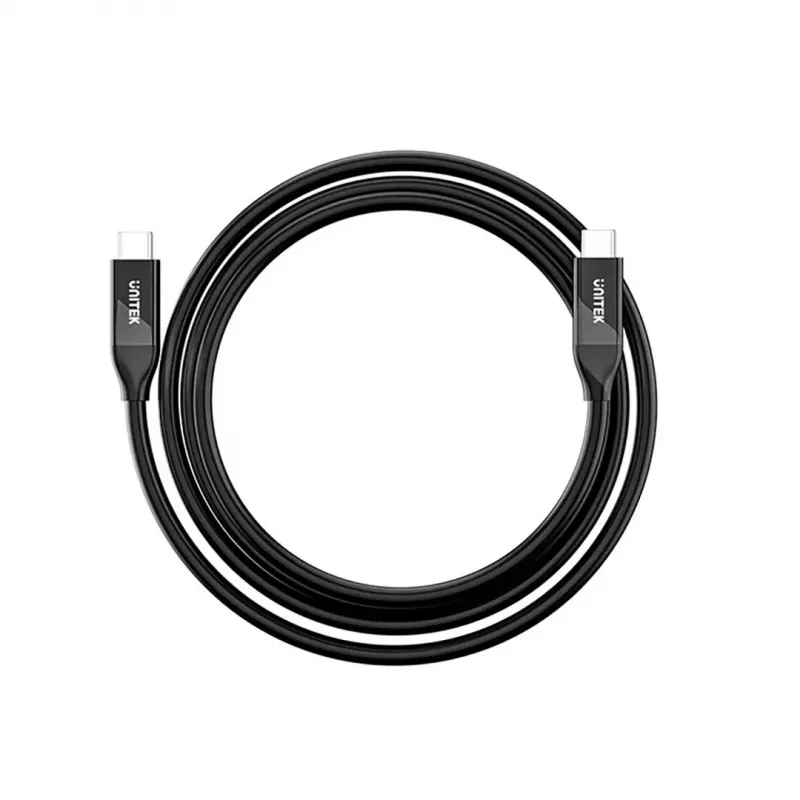 USB-C-kaapeli Unitek C14100ABK01-2M – 2 m, 100 W Power Delivery, 40 Gbit/s tiedonsiirto