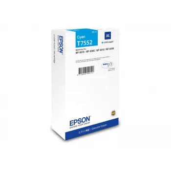 Mustepatruuna Epson C13T75524N (alkuperäinen, XL suuri kapasiteetti) syaani WF-8XXX-sarjaan