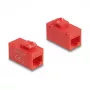 Keystone-moduuli DELOCK 90641, litteä rakenne, RJ-45-pistorasia, punainen