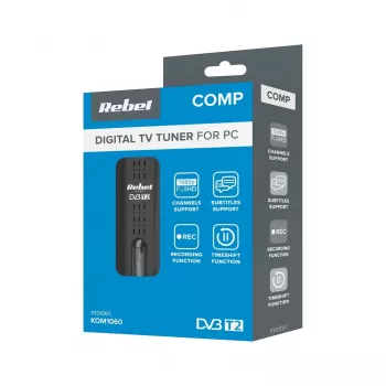 Digitaalinen TV-viritin Rebel Comp KOM1060 — DVB-T2 HEVC -vastaanotin