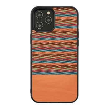 man and wood -suojakotelo iPhone 12 Pro Max — ruskea ruutukuvio mustin korostuksin